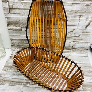 Bamboo wood basket set